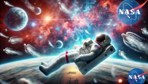 NASA astronaut exploring the effects of lucid dreaming in space.